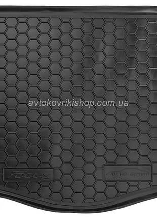 Резиновый коврик в багажник ford focus 2011- (хэтчбек)(с докаткой) avto-gumm