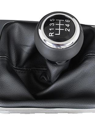 Vw passat cc 08-12 чорна ручка кпп + чорний сильфон з хромовою рамкою 6 передач