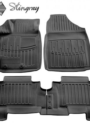 Резиновые 3d коврики в салон на toyota yaris ii (xp9) 2006-2011 stingray