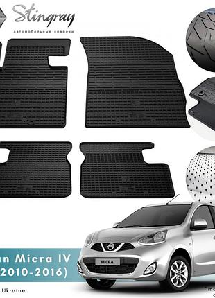 Коврики в салон nissan micra k13 2010-2016 комплект из 4-х ковриков стингрей