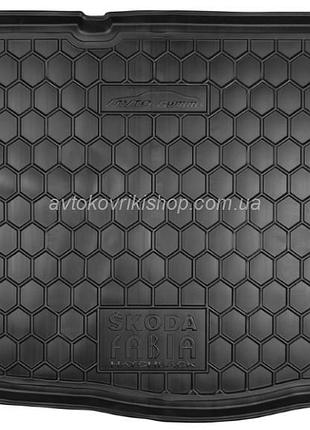 Гумовий килимок багажника skoda fabia ii 2007- (хетчбек) avto-gumm