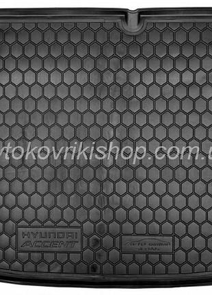Гумовий килимок багажника hyundai accent 2011- (сідан) avto-gumm