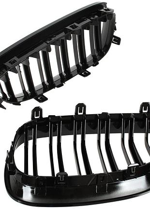 Решітки радіатора ніздрі bmw 5 e60 / e61 03-10 black glossy double bar бмв