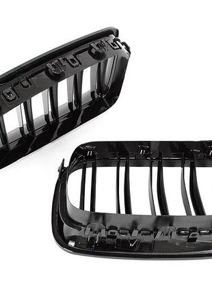 Решетка радиатора ноздри bmw 5 f10 / f11 10-17 black glossy double bar