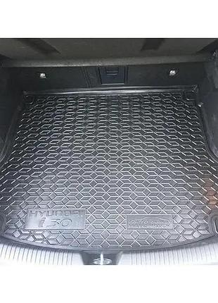 Резиновый коврик багажника hyundai i30 2019- (хэтчбек)(fastback) avto-gumm
