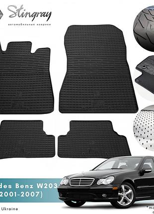 Килимки в салон mercedes-benz w203 c 2001-2007 комплект з 4 килимків стингрей