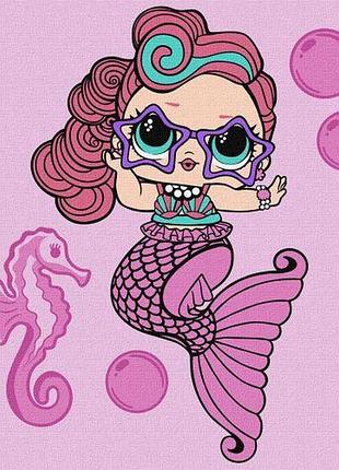 Картина по номерам с красками металлик "l.o.l. surprise! mermaids. waves" 40х40 см