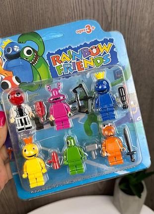 Детский набор фигурок лего радужные друзья 6 шт, rainbow friends человечки