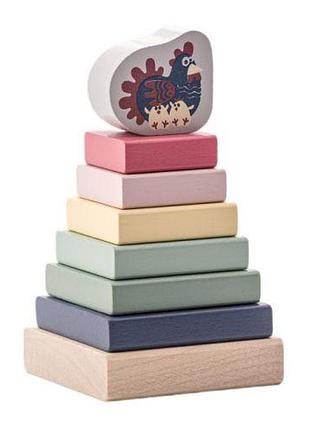 Розвивальна дерев'яна іграшка "пірамідка"