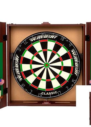 Дартс с кабинетом мишень 45см сизаль winmax kings head 6 дротиков