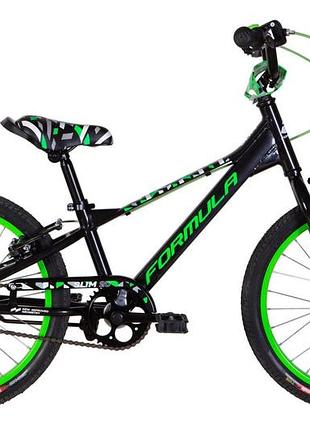 Велосипед al 20" formula kid slim bh рама-10" черный с зеленым 2026