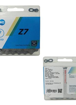 Ланцюг 7 шв. 116 лан. замок kmc z-7 gray/brown new box (6/7/8 шв)