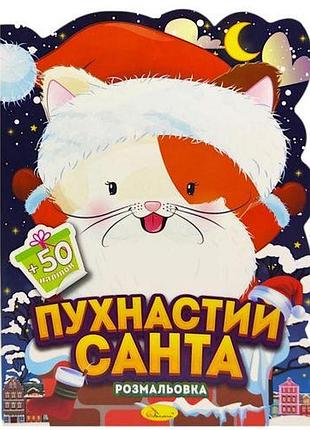 Розмальовка з наліпками, серія "миласики на різдво" (котик)