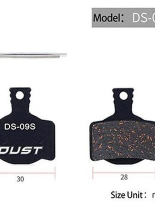 Колодки гальмiвнi полуметал пiд дисковi гальма dust ds-09s пiдходить пiд дисковi гальма magura mt2, mt4, mt6,