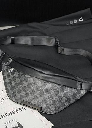 Чоловіча нагрудна поясна бананка стиль louis vuitton месенджер барсетка слінг через плече на пояс сумка