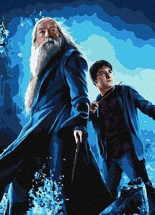 Картина по номерам с красками металлик "harry potter: гарри и дамблдор" 40х50см