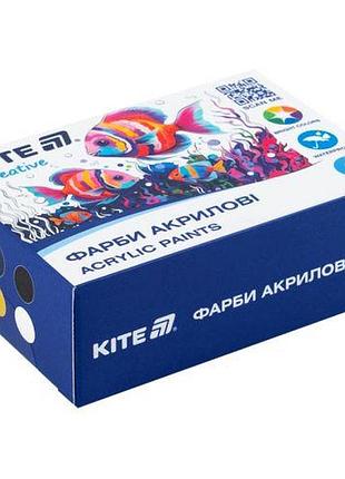 Фарби акрилові, 6 кольорів, 20 мл, kite creative