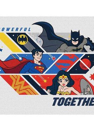 Картина по номерам "super friends: powerful together" 30х40 см