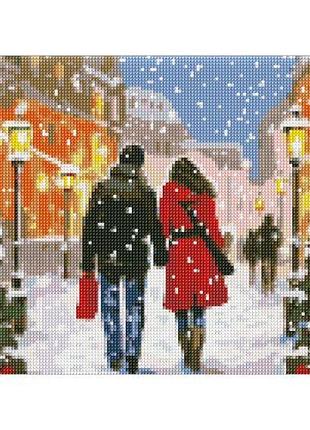 Алмазная мозаика "рождественская атмосфера", (30х40 см)