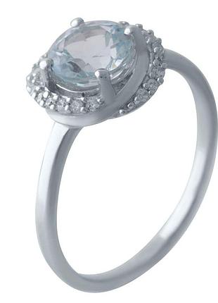 Серебряное кольцо komilfo с натуральным топазом 1.708ct, вес изделия 2,58 гр (2028383) 17.5 размер