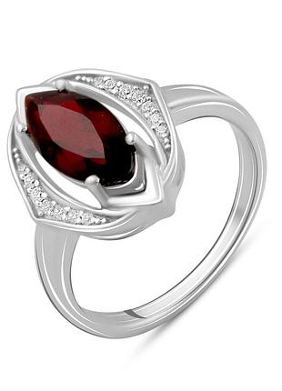 Серебряное кольцо komilfo с натуральным гранатом 1.403ct, вес изделия 3,8 гр (2095538) 17.5 размер
