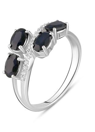 Серебряное кольцо amari с натуральным сапфиром 2.417ct, вес изделия 3,07 гр (2104858) 18 размер