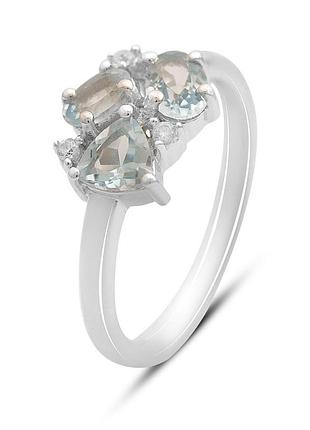 Серебряное кольцо komilfo с натуральным топазом 1.415ct, вес изделия 2,55 гр (2171614) 17 размер