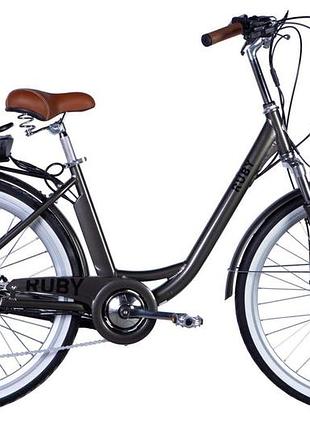 Велосипед с электроприводом 26" al dorozhnik aruby dd fr рама-17" 36b 13а*г 500вт мокрый асфальт 2026