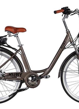 Велосипед с электроприводом 26" al dorozhnik aruby dd fr рама-17" 48b 15а*ч 500вт мокрый асфальт 2026