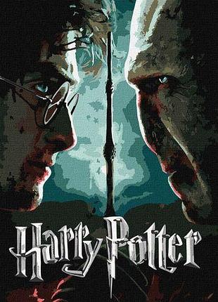 Картина по номерам с красками металлик "harry potter: гарри и волдеморт" 40х50см