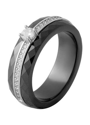 Серебряное кольцо komilfo с керамикой, вес изделия 7,19 гр (2070030) 18.5 размер