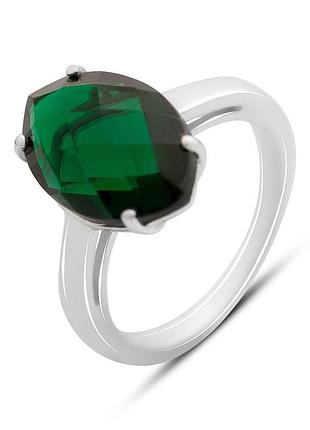 Серебряное кольцо komilfo с изумрудом nano 5.142ct, вес изделия 3,7 гр (2170259) 17.5 размер