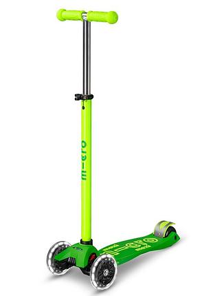 Самокат micro серии maxi deluxe neon led – зеленый попугай