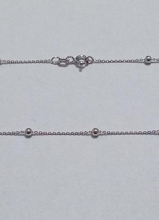 Серебряная цепочка, плетение якорь с шариками, размер 45 см x 0,1 см, вес: 1.9 г