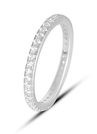 Серебряное кольцо komilfo с фианитами, вес изделия 1,5 гр (2160588) 16.5 размер