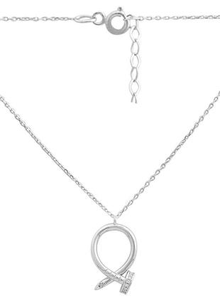 Серебряное колье komilfo с фианитами, вес изделия 5,86 гр (2175285) 400450 размер