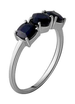 Серебряное кольцо komilfo с натуральным сапфиром 2.133ct, вес изделия 2,14 гр (2057567) 18 размер