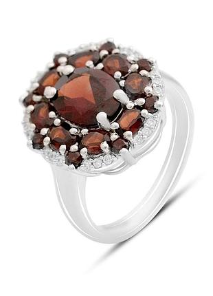 Серебряное кольцо komilfo с натуральным гранатом 4.589ct, вес изделия 5,99 гр (2166290) 18 размер