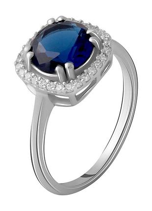Серебряное кольцо komilfo с сапфиром nano 1.741ct, вес изделия 2,68 гр (2006923) 18 размер
