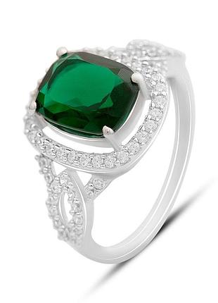 Серебряное кольцо komilfo с изумрудом nano 3.438ct, вес изделия 3,59 гр (2170501) 18.5 размер 3.69, 17.5