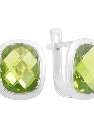 Серебряные серьги komilfo с хризолітом 6.567ct (60002162)