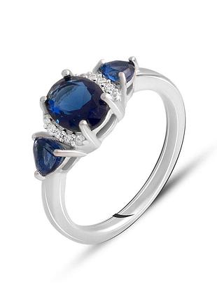 Серебряное кольцо komilfo с сапфиром nano 1.472ct, вес изделия 2,91 гр (2140764) 18 размер