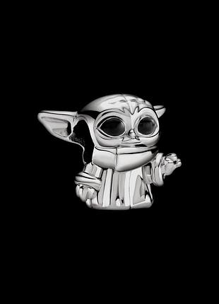 Серебряная бусина pandora "грогу" звездные войны