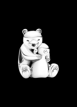 Срібна намистина pandora "обійми полярних ведмедиків"