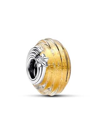 Срібна намистина pandora "зірка, що падає" із муранського скла