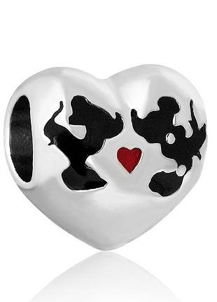 Срібна намистина pandora disney "minnie & mickey kiss"