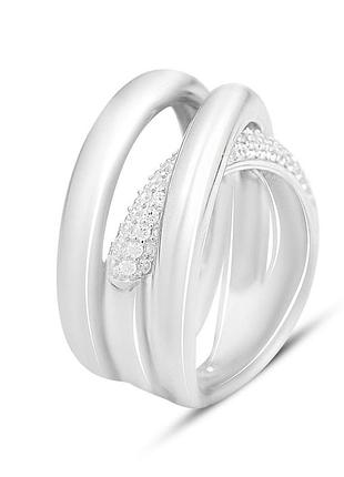 Серебряное кольцо komilfo с фианитами, вес изделия 10,76 гр (2161936) 18 размер