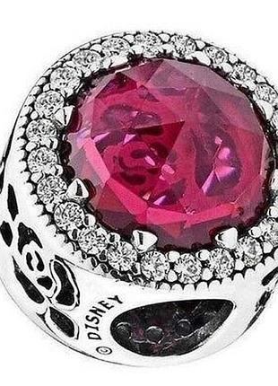 Серебряное кольцо pandora "красный камень"