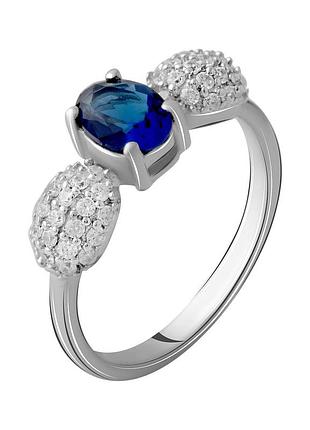 Серебряное кольцо komilfo с сапфиром nano 1.228ct, вес изделия 2,81 гр (2059325) 17 размер