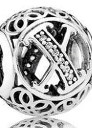Серебряное ожерелье pandora "букива х"